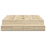 vidaXL Cadre de lit avec rangement Chêne Sonoma 236 5 x 160 x 31 5 cm
