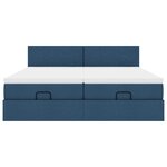 VidaXL Cadre de lit ottoman avec matelas bleu 180x200 cm tissu