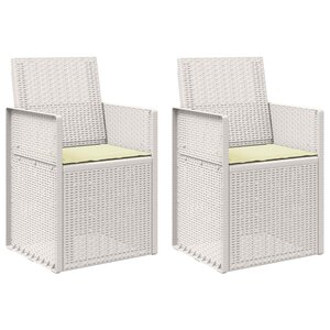 vidaXL Chaises de jardin salle à manger 2 Pièces Blanc et crème PP