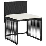 vidaXL Ensemble à manger de jardin coussins 7 Pièces noir résine tressée