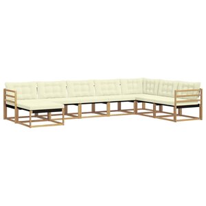 vidaXL Ensemble de canapés d'extérieur 8 pc Blanc et crème