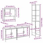 vidaXL Ensemble de mobilier de salle de bain avec porte 4 Pièces Marron