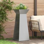 vidaXL Jardinières pilier de jardin   2 pièces avec bol  40x40x100 cm  en acier inoxydable.