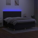 vidaXL Sommier à lattes de lit et matelas et LED Noir 160x200 cm Tissu