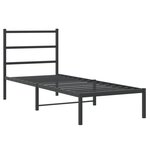vidaXL Cadre de lit métal sans matelas avec tête de lit noir 80x200 cm