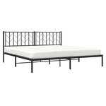 vidaXL Cadre de lit métal sans matelas avec tête de lit noir 193x203cm