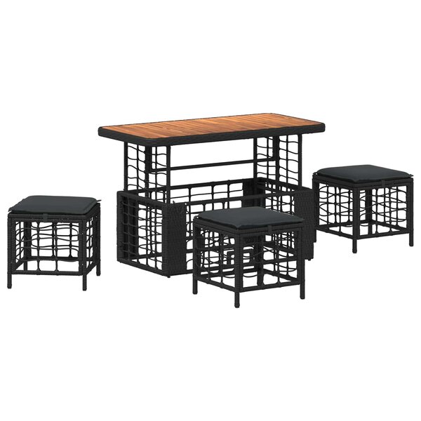 vidaXL Ensemble de salle à manger pour jardin 4 pc Noir et gris