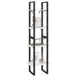 vidaXL Bibliothèque à 4 niveaux blanc 40x30x140 cm bois de pin massif