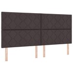 vidaXL Lit à ressorts avec matelas marron foncé 200 x 200 cm en tissu.