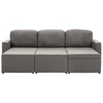 vidaXL Canapé-lit modulaire 3 places Taupe Tissu
