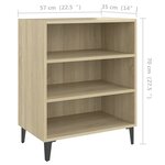 vidaXL Buffet chêne sonoma 57x35x70 cm bois d'ingénierie