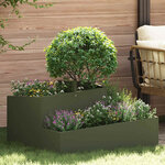 vidaXL Cache-pot de jardin Vert olive 80 x 80 x 50 cm