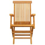 vidaXL Chaises de jardin avec coussins vert vif lot de 3 Bois de teck