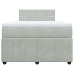vidaXL Sommier à lattes de lit et matelas gris clair 120x190cm velours