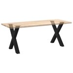 vidaXL Pieds de table à manger en forme de X  2 pièces  noir  70 x (72-73) cm  acier