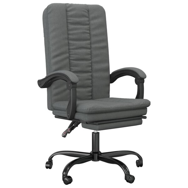Chaise fauteuil siège pivotante de inclinable de bureau informatique étude foncé tissu gris 02_0024241