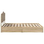 vidaXL Lit de Rangement Chêne Sonoma 140 x 200 cm Bois d'ingénierie