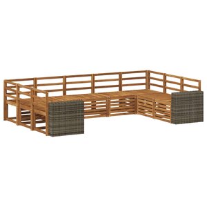 vidaXL Ensemble de canapés d'extérieur 9 pc Naturel