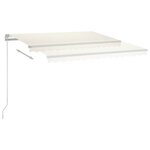vidaXL Auvent manuel rétractable avec LED 300x250 cm Crème