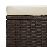 vidaXL Banc pouf avec coussin marron 110x30x40 cm résine tressée