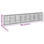 vidaXL Panier gabion avec couvercle 800x50x150 cm fer galvanisé