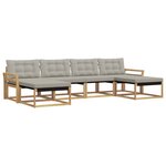 vidaXL Ensemble de canapés d'extérieur 6 pc Blanc et gris clair