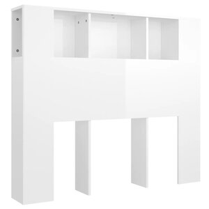 vidaXL Armoire de tête de lit blanc brillant 120x18 5x102 5 cm