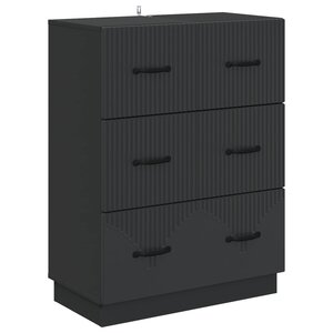 vidaXL Armoire à tiroirs Noir 66 x 34 5 x 87 cm Bois d'ingénierie