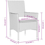 vidaXL Ensemble à manger de jardin et coussins 7 Pièces beige rotin verre