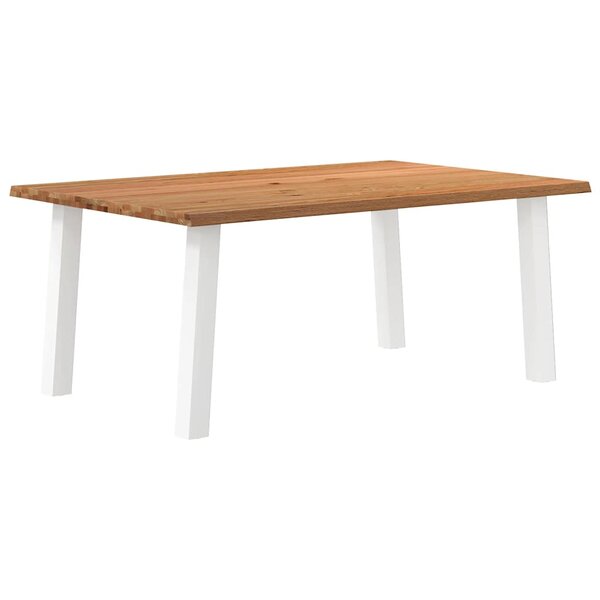vidaXL Table à manger marron clair bois de chêne massif rectangulaire