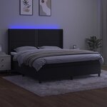 vidaXL Sommier à lattes de lit matelas et LED Noir 180x200 cm Velours