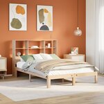 vidaXL Lit bibliothèque sans matelas 135x190 cm bois de pin massif