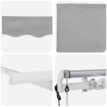 vidaXL Auvent Rétractable Gris clair 250 x 200 cm tissu