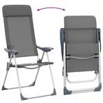 vidaXL Chaises de camping pliables lot de 4 Gris Aluminium