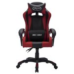 vidaXL Fauteuil de jeux vidéo avec LED RVB Bordeaux et noir Similicuir
