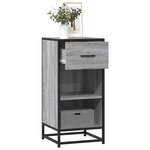 vidaXL Buffet sonoma gris 35 5x35x76 cm bois d'ingénierie et métal