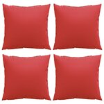vidaXL Coussins de canapé lot de 4 rouge 60x60 cm tissu