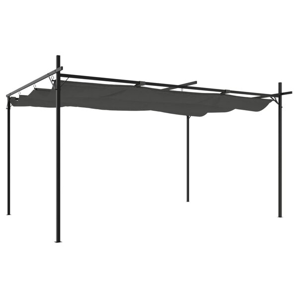 vidaXL Pergola avec toit rétractable anthracite 395x292x230 cm