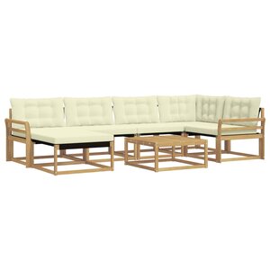 vidaXL Ensemble de canapés d'extérieur 7 pc Blanc et crème