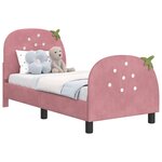 vidaXL Cadre de lit pour tout-petit avec tête de lit Rose 70 x 140 cm