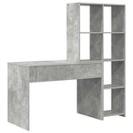 vidaXL Bureau Gris béton 138.5 x 55 x 143 cm Bois d'ingénierie