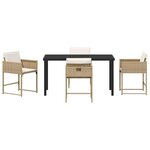vidaXL Ensemble de salle à manger pour jardin 5 Pièces Beige Poly rotin