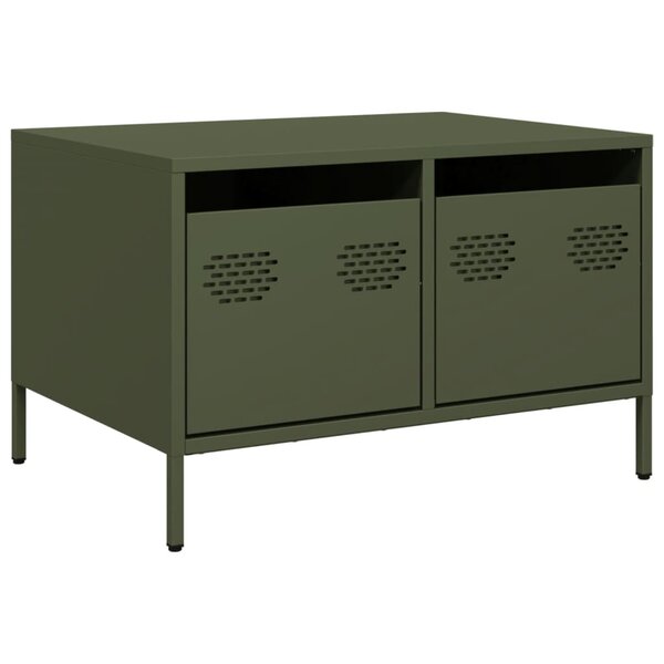 vidaXL Meuble TV vert olive 68x50x43 5 cm acier laminé à froid