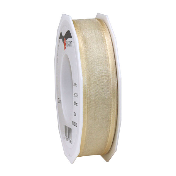 Organza marseille 25-m-rouleau 25 mm  créme