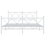 vidaXL Cadre de lit métal sans matelas et pied de lit blanc 150x200 cm