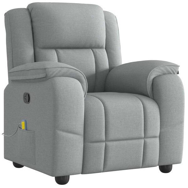 vidaXL Fauteuil de massage inclinable Gris clair Tissu