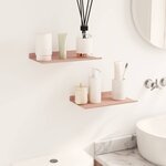 vidaXL Étagère flottante 2 Pièces Rose 30 x 18 x 2 5 cm Acier