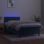 vidaXL Sommier à lattes de lit avec matelas et LED Bleu foncé 80x200cm
