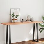 vidaXL Dessus de table bois massif traité bordure assortie