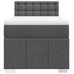 vidaXL Sommier à lattes de lit avec matelas Gris foncé 90x200 cm Tissu